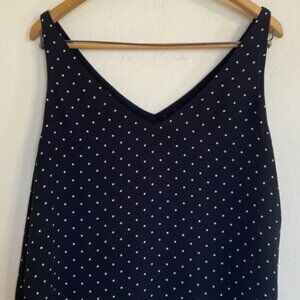 Loft Black & White Women’s Flirty Polka Dot Lightweight Tank Top Size Large